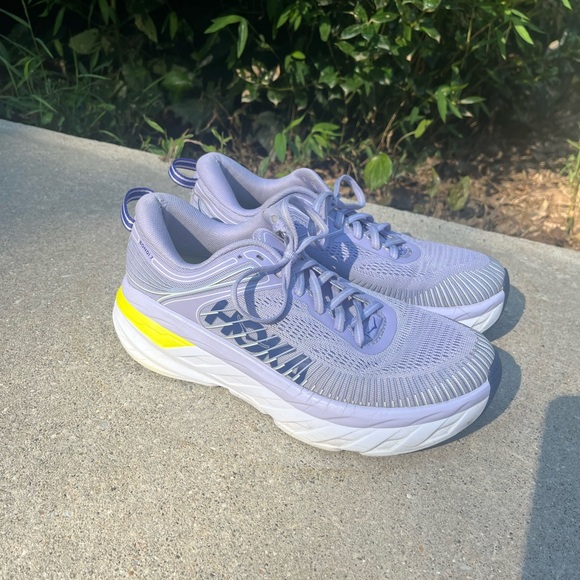 Hoka Women's Light Purple and Yellow Athletic Shoes - Picture 2 of 8